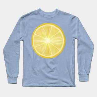 Yellow Lemon Citrus Circle Slice Long Sleeve T-Shirt